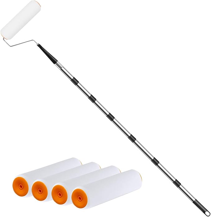 Paint Rollers with Extended and Removable Handles